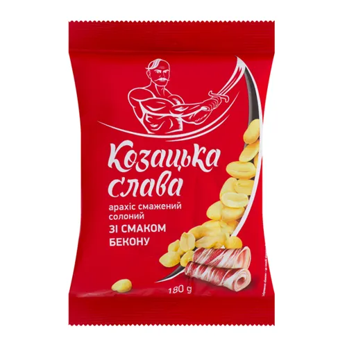 Арахіс Козацька Слава смажений солоний зі смаком бекону 180г
