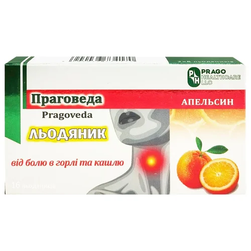Льодяники Prago Праговеда 16 шт. зі смаком Апельсин