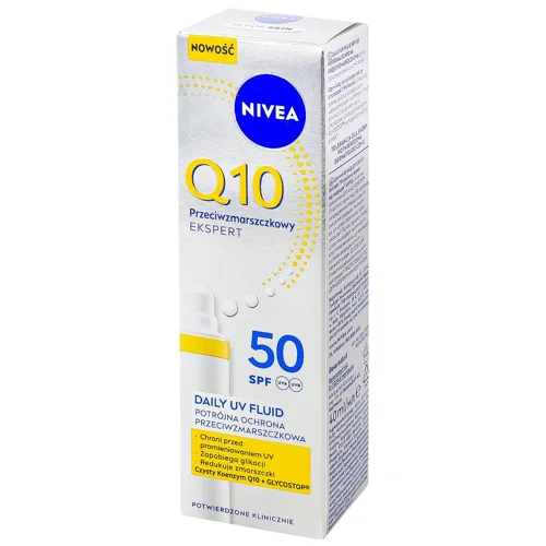 Флюїд Nivea Експерт Q10 Потрійний захист від зморшок SPF50 40мл