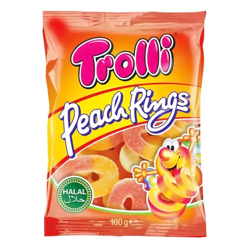Мармелад Trolli Халяль Персикові кільця 100г
