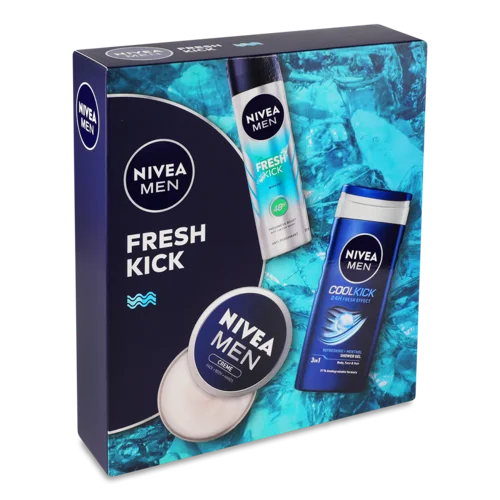 Гель для душу Cool Kick 250мл + Антиперспірант Fresh Kick 150мл + Крем для обличчя Fresh Kick Nivea Men 3шт