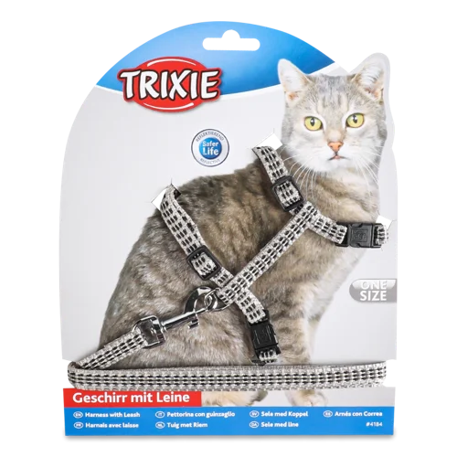 Шлейка З Повідцем Світловідбиваюча №4184 One Size Trixie, 1шт