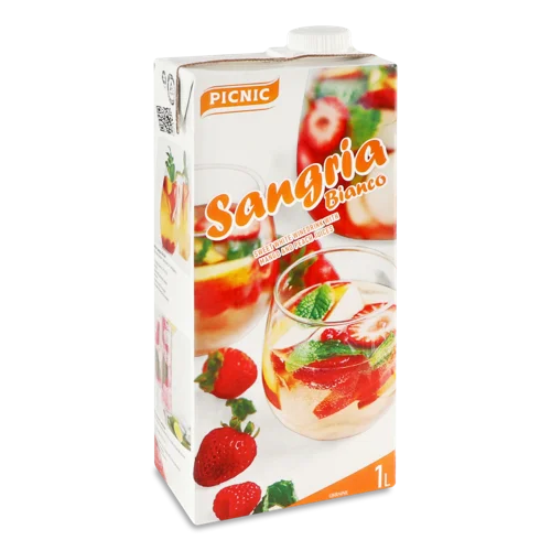 Напій Винний В/ґ Білий Солодкий З Соком Манго Та Персика Sangria Bianco, 1л