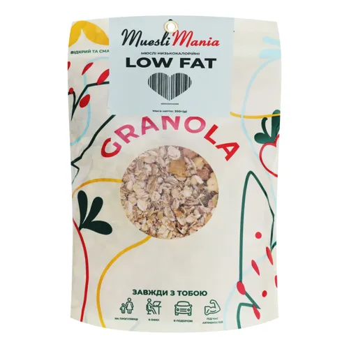 Сніданки сухі Мюслі низькокалорійні Low fat Muesli Mania д/п 350г