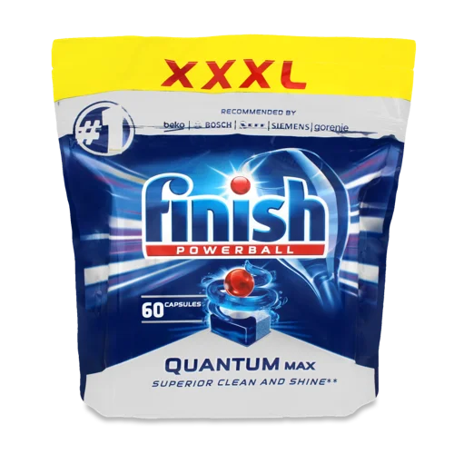 Засіб Для Миття Посуду В Посудомийних Машинах Таблетки FINISH QUANTUM POWERBALL MAX, 60 шт