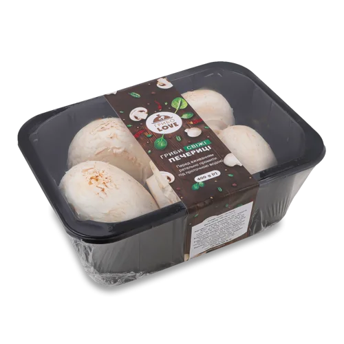 Гриби Печериці Свіжі В/ґ Лоток 400г