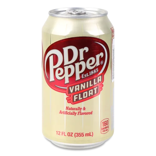 Напій Газований Dr.Pepper Vanilla Float, з/б, 0.33л
