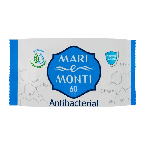 Вологі Антибактеріальні Серветки MARI e MONTI, 60 шт