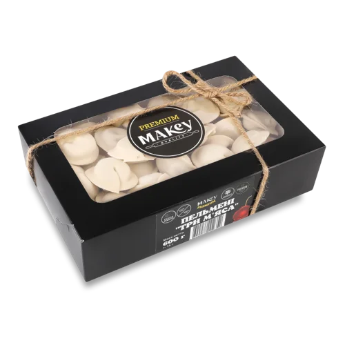 Пельмені Три М'яса Вищого Ґатунку Premium Makey, к/у, 600г