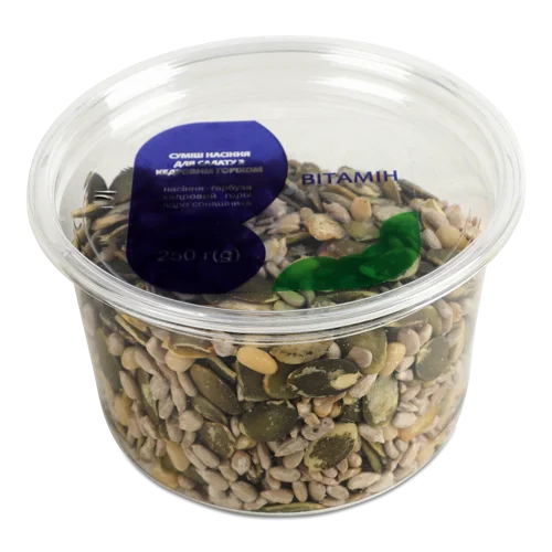 Суміш Насіння Для Салату З Кедровим Горіхом, Вищого Ґатунку, П/У 250г