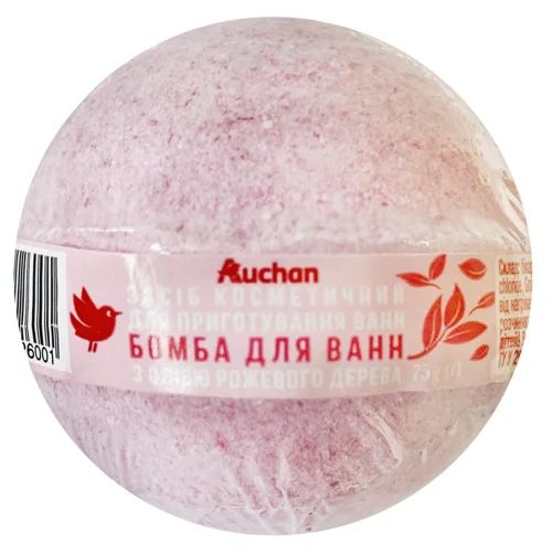 Бомба Auchan для ванн з олією рожевого дерева 75г