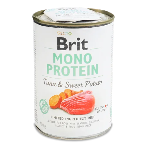 Корм Консервований Для Дорослих Собак Tuna & Sweet Potato Mono Protein, Залізна Банка, 400г
