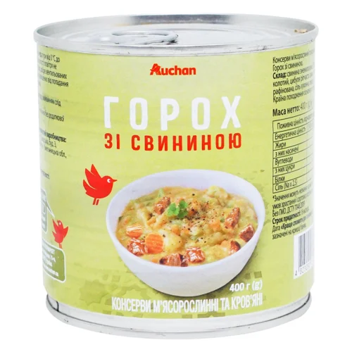 Горох Auchan зі свининою 400г