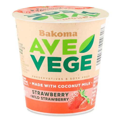 Продукт кокосовий Bakoma Ave Vege рослинний полуниця-суниця,150г