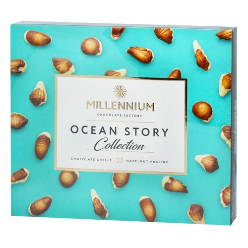 Цукерки шоколадні Millennium Історії океану з горіховим праліне 340г