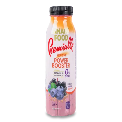 Йогурт 1.3% з Підсолоджувачем, Вітамінами Бузина-Лохина-Амарант Power Booster Smart Food, п/пл, 290г