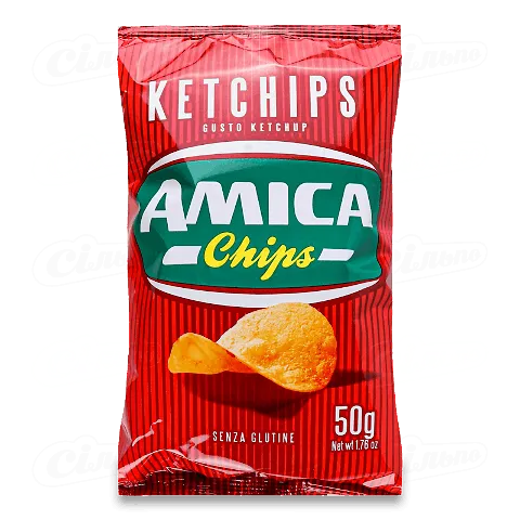 Чіпси Amica картопляні зі смаком кетчупу, 50г