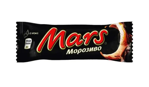 Морозиво Mars молочне вкрите молочно-шоколадною глазур'ю 5%, 41.8г