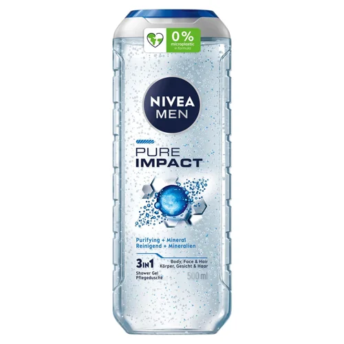 Гель для душу Nivea Men Pure Impact 3в1 500мл