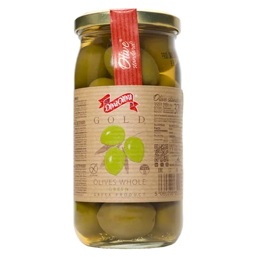Оливки Diva Oliva Gold зелені з кісточкою, 370мл