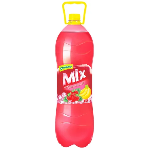 Напій газований Соковинка Мікс Банан-полуниця соковмісний 2л