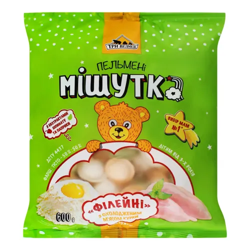 Пельмені з м'ясом курки Філейні Мішутка м/у 600г