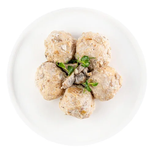 Мітболи курячі у вершково-грибному соусі