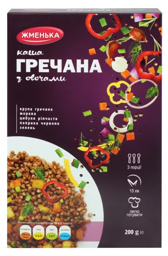 Каша гречана з овочами в пакетиках Жменька 200г