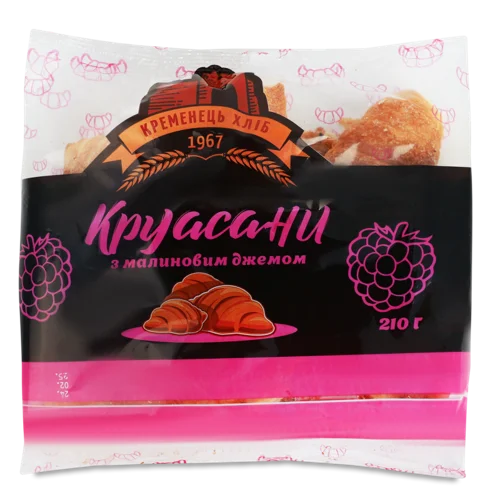 Круасани З Малиновим Джемом, В/ґ, Картонна Упаковка, 210 Г