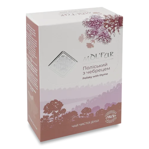 Чай Поліський З Чебрецем, Вищого Ґатунку, Картонна Упаковка, 15х2г