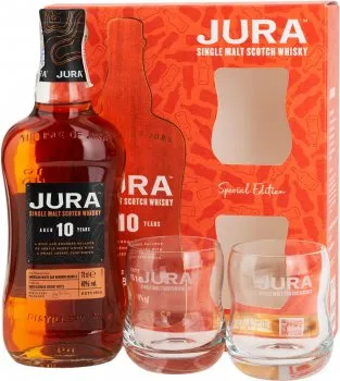 Віскі Jura 10 років 0,7л 40% + 2 бокала в подарунковій коробці