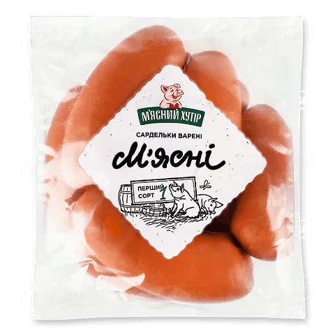 Сардельки «М'ясний хутір» м'ясні натуральні оболонки 1-й ґатунок, кг