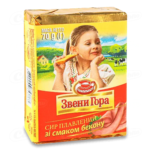 Сир плавлений Звени Гора зі смаком бекону 45%, 70г
