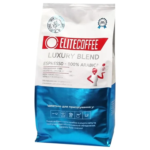 Кава EliteCoffee Luxury Blend в зернах 1кг