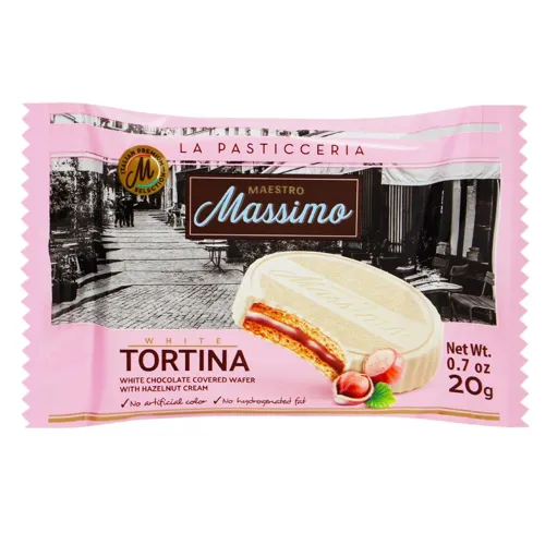 Печиво Maestro Massimo Tortina з горіховою начинкою та білим шоколадом 20г