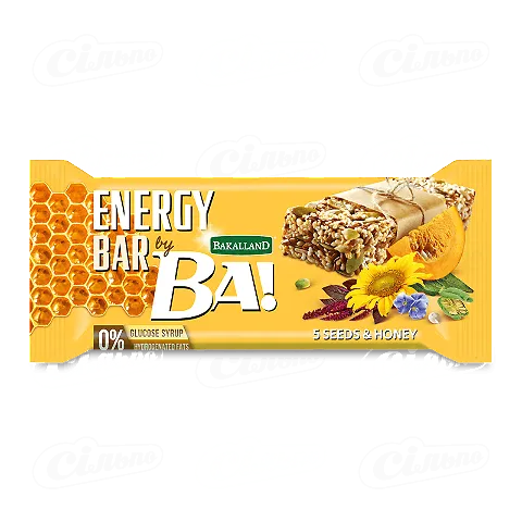 Батончик Ba! злаковий з насінням та медом, 40г