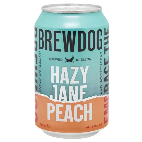 Пиво BrewDog Hazy Jane зі смаком персика світле нефільтроване 5% 0,33л