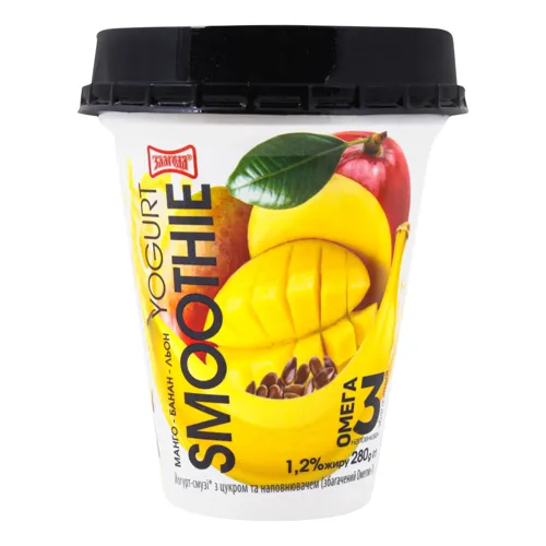 Йогурт 1.2% Манго-банан-льон Smoothie Злагода 280г