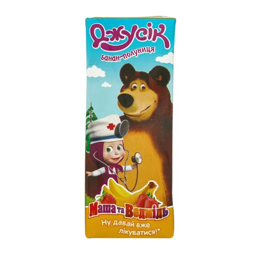 Нектар бананово-полуничний з м'якоттю Джусік т/п 200мл