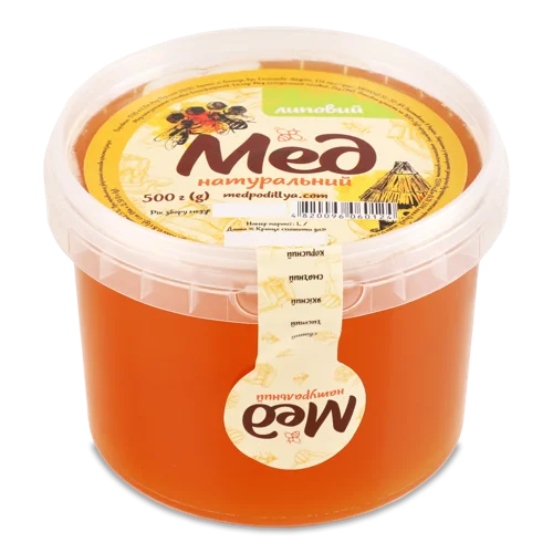 Мед Натуральний Липовий, в/ґ, п/пл 500г