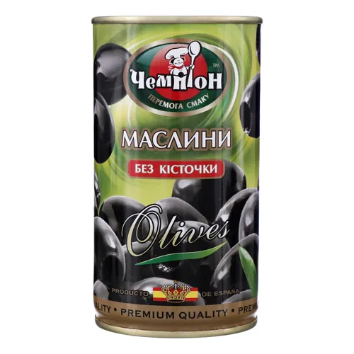 Маслини без кісточки Чемпіон з залізної банки 350г