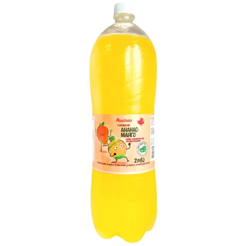 Напій Auchan газований солодкий Ананас-Манго 2л