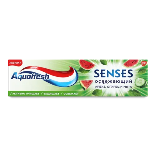 Зубна Паста Освіжаючий Кавун Senses Aquafresh, з фтором, 75мл
