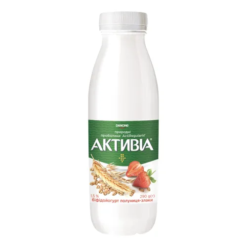 Біфідойогурт 1.5% Полуниця-злаки Активіа 290г