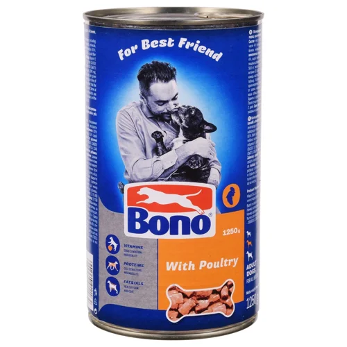 Корм вологий Bono з птицею для собак 1250г