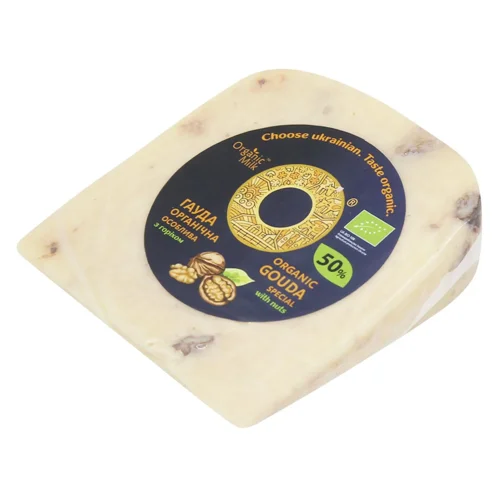 Сир Organic Milk Гауда особлива органічний з горіхом 50% 200г