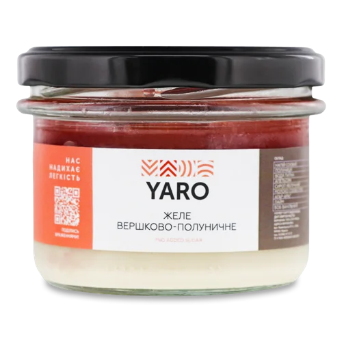 Желе Вершково-Полуничне Yaro, Скляна Банка 160г