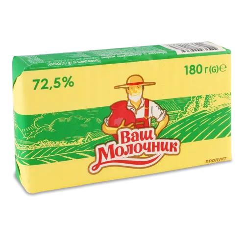 Продукт Рослинно-Вершковий 72.5% Ваш Молочник, м/у, 180г