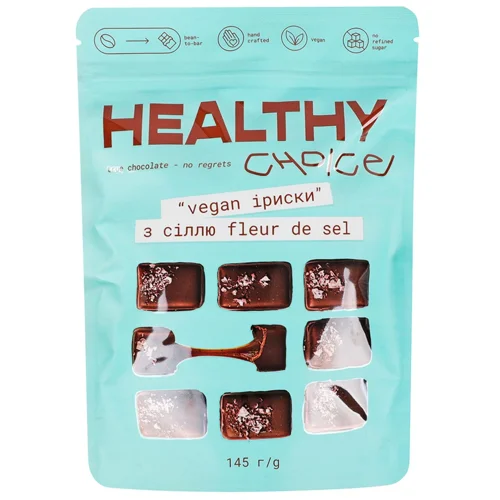 Цукерки Healthy Choice Іриски з сіллю fleur de sel 145г