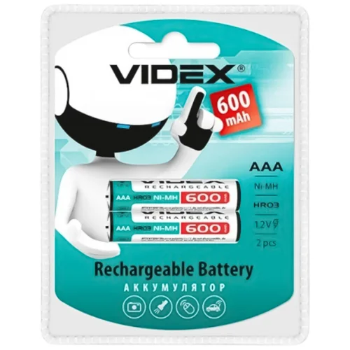 Акумулятор Videx ААА HR03 600mAh 2шт